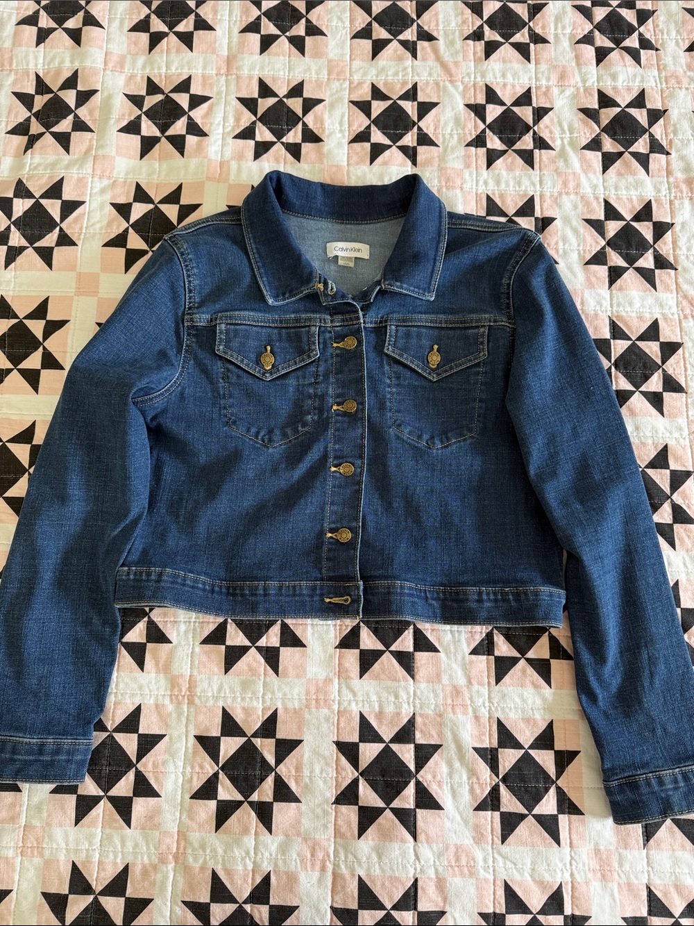 Calvin Klein Cropped Jean Jacket Large